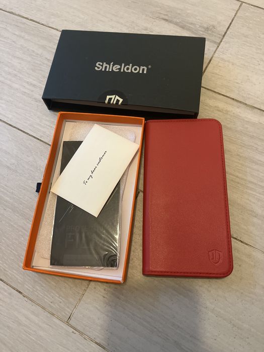 Husa rosie piele iPhone XS Max