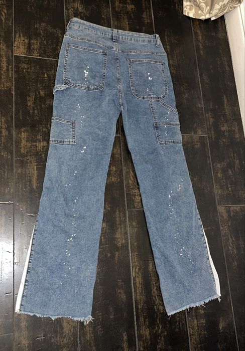 Jeans Blugi Unici Evazați/Drepti cu Buzunare Laterale