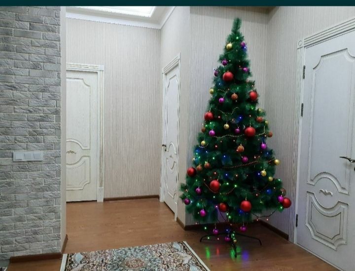 Зелёный ёршик с эффектом снега