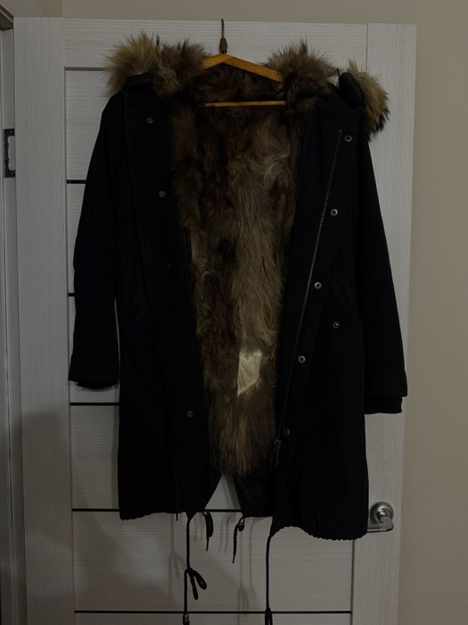Женская зимняя куртка парка с натуральным мехом