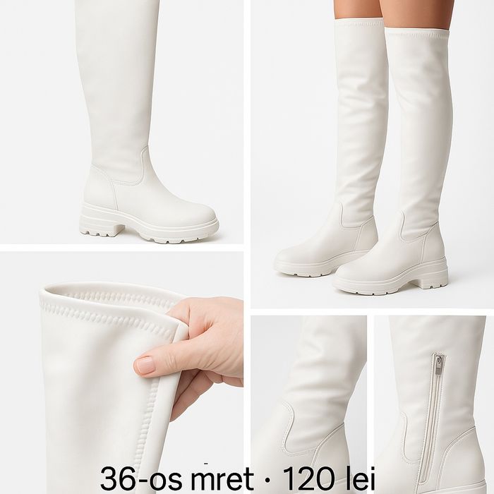 Cizme alb nr.36.nou fara etichete