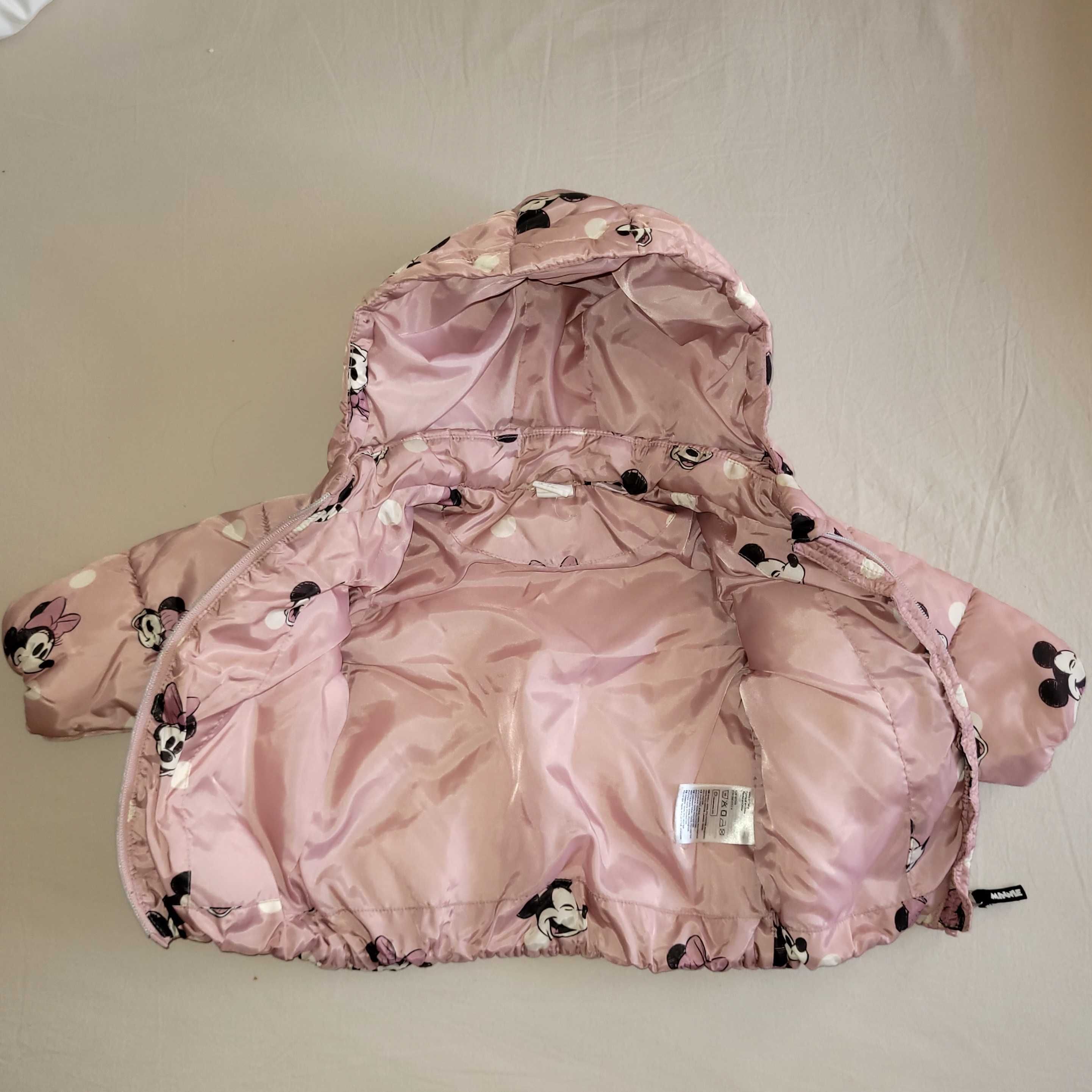 Ватирано яке за момиче h&m Minnie Mouse 74см (6-9м) и шапка