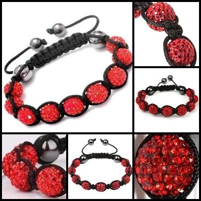 Bratara unisex 9 bile cristale 4 hematite Shamballa Shambala Sambala