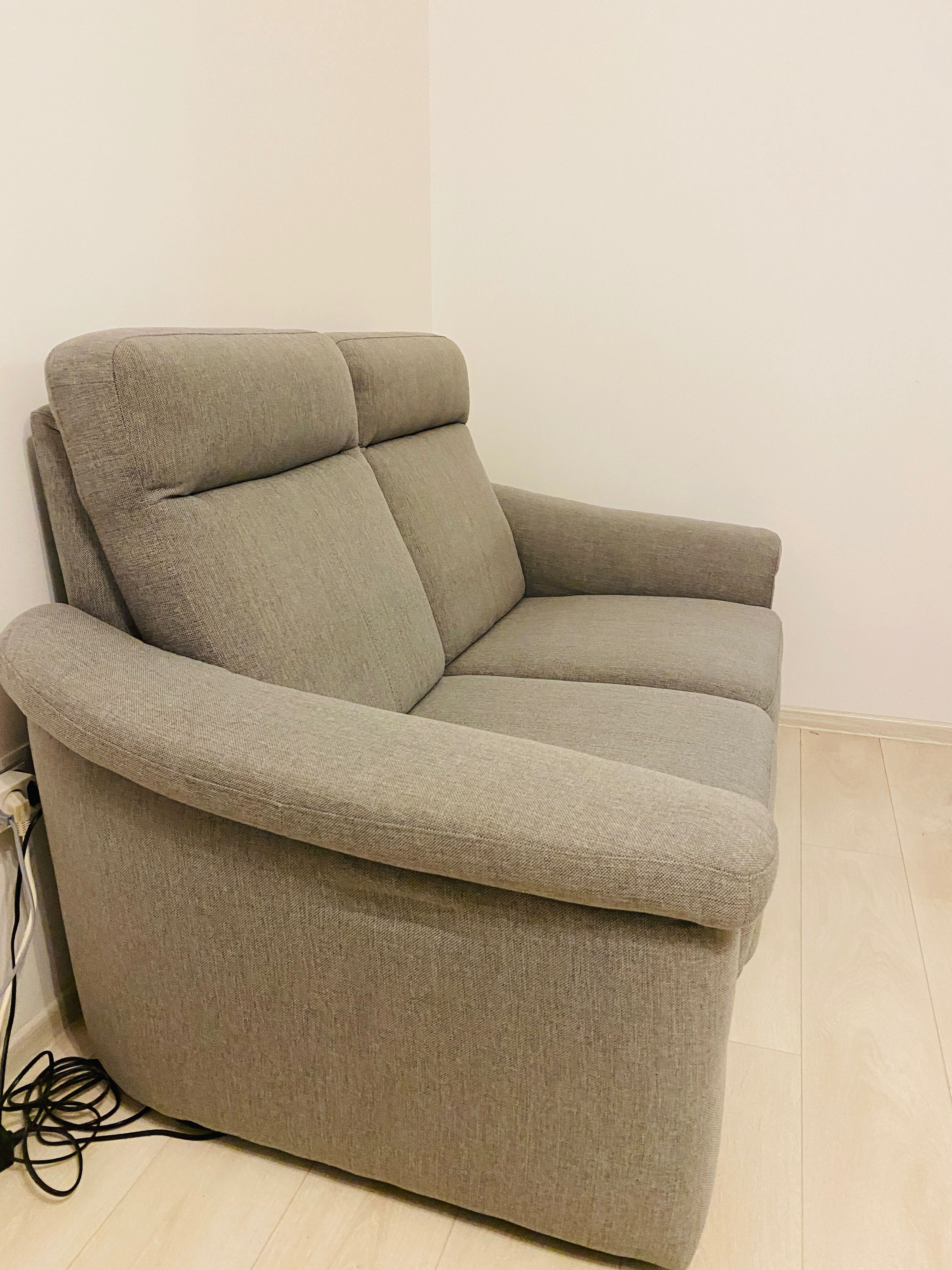 Canapea de două locuri cu recliner electric+ fotoliu cu recliner