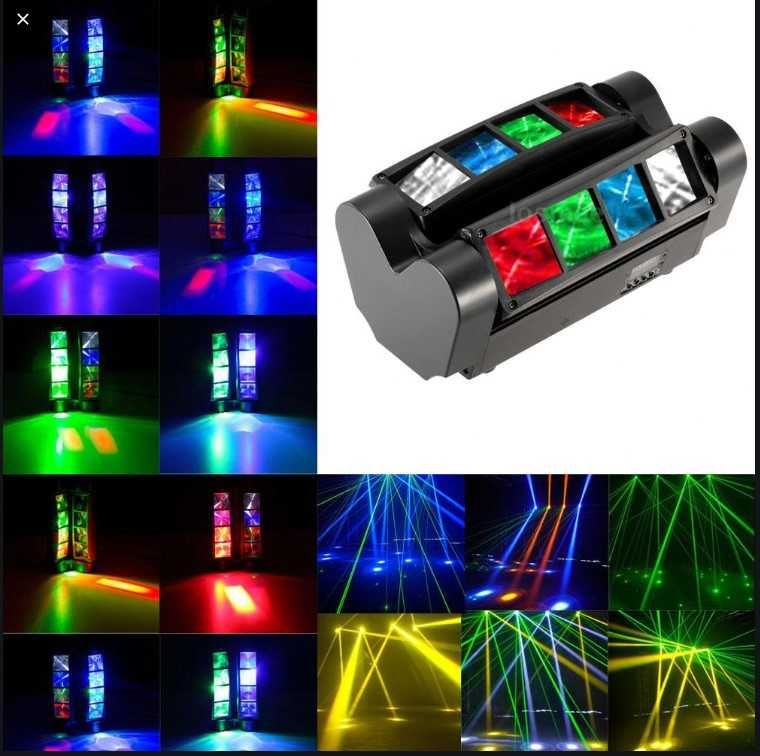 Moving Head Spider 8x 10 w Noi Sigilate 7R Lumini Dmx DJ