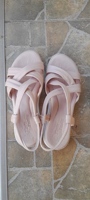 Sandale, piele naturală, roz pal, mar. 37