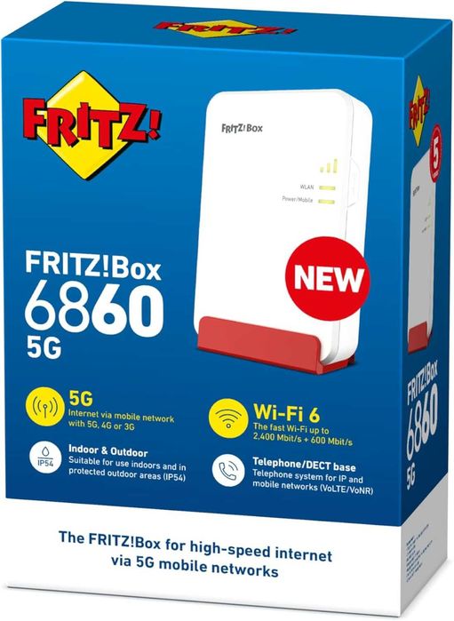 Router 5G AVM FRITZ Box 6860, alb, 1 port Ethernet 4 antene