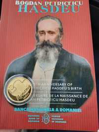 Moneda BNR 175 ani de la nasterea lui Bogdan Petriceicu Hasdeu