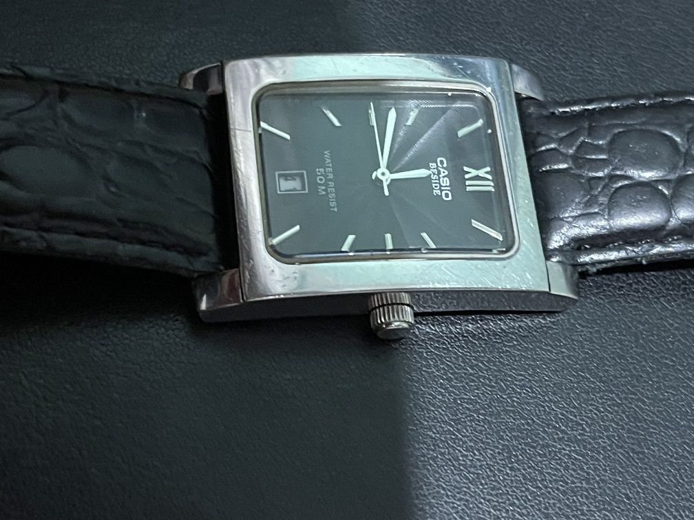 Casio beside кожа ремишок orginal soat made in japan