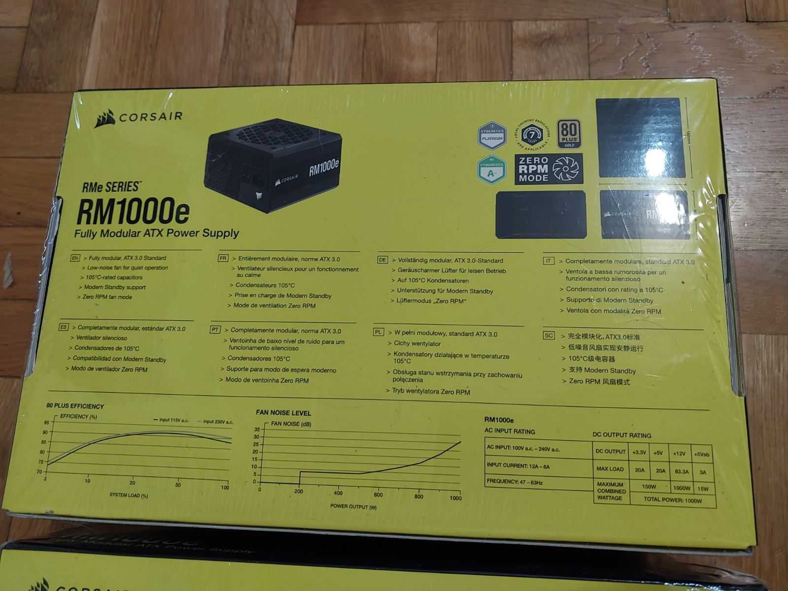 CORSAIR RM 1000e , 1000W 80+Gold - НОВО напълно модулно захранване !