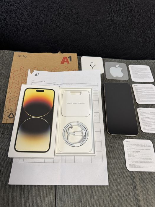 КАТО НОВ 256GB iPhone 14 PRO Max A1 Гаранция 2025 г. Gold