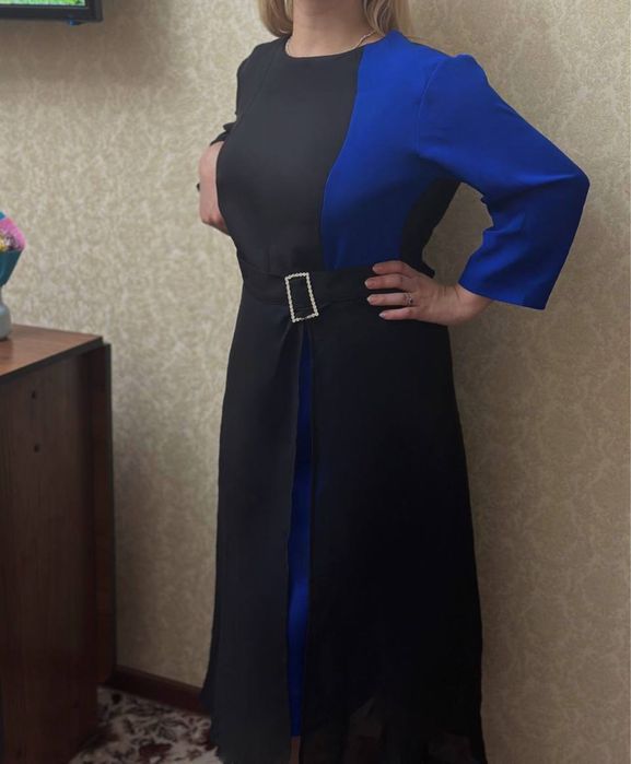 Платье со съемной прозрачной юбкой 52 размер