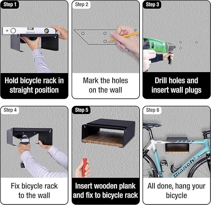 Стенна стойка за велосипед MOSHAY S-Rack, алуминий и дърво