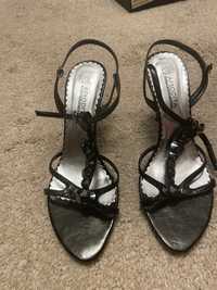 Sandale dama negre cu pietreargintii