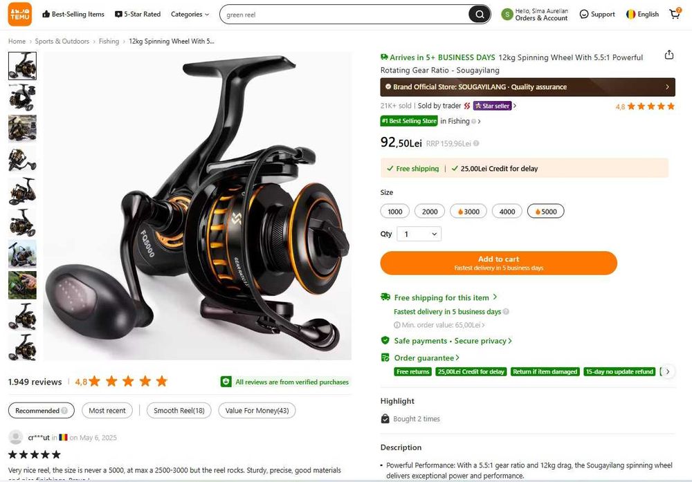 Mulineta pescuit SOUGAYILANG FQ5000