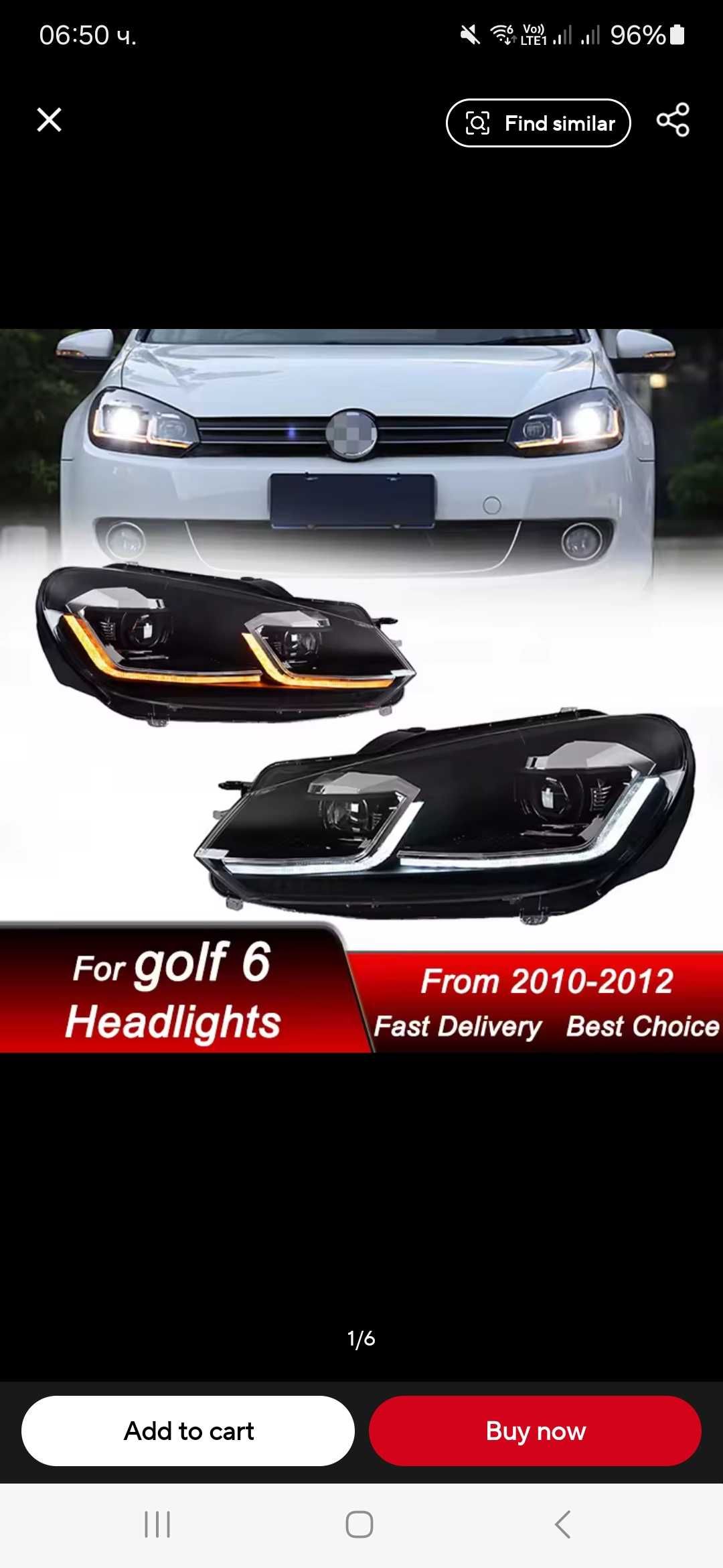Ново ! LED фарове за VW GOLF 6 визия  volkswagen golf 7 лед 2009-2013
