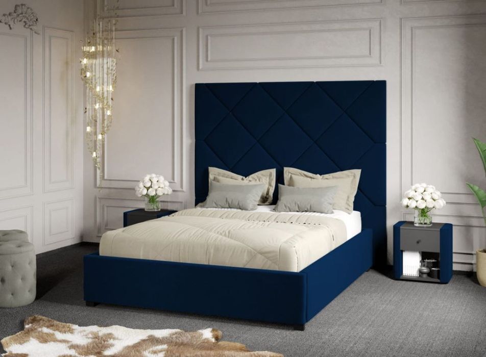 Pat NOU Tapițat cu Somieră fixă 180x210 cm + Set 2 Noptiere