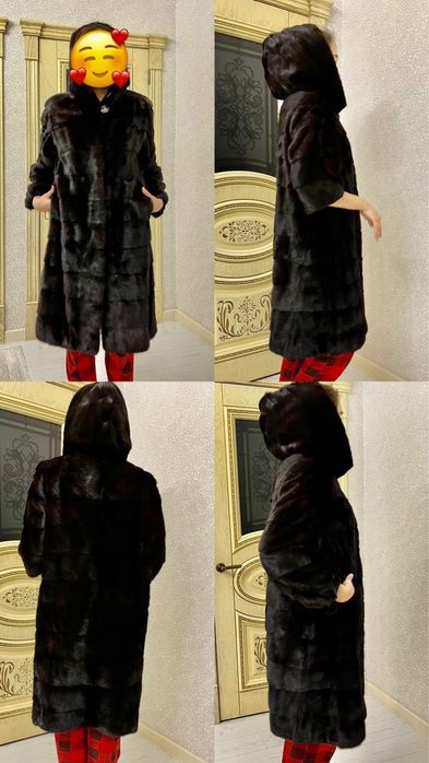 Поперечная норковая шуба