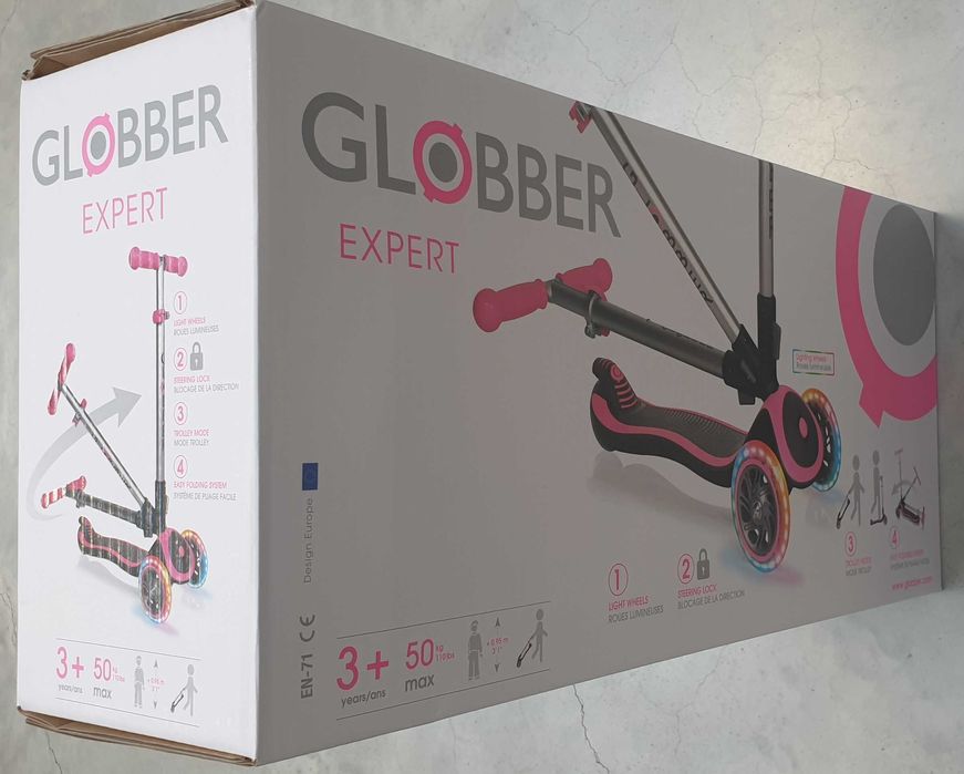 Vand trotineta copii _ fete 3 - 7 ani, Globber EXPERT LIGHT Roz