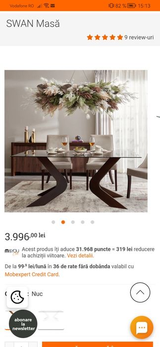 Vand masa din sticlă Mobexpert