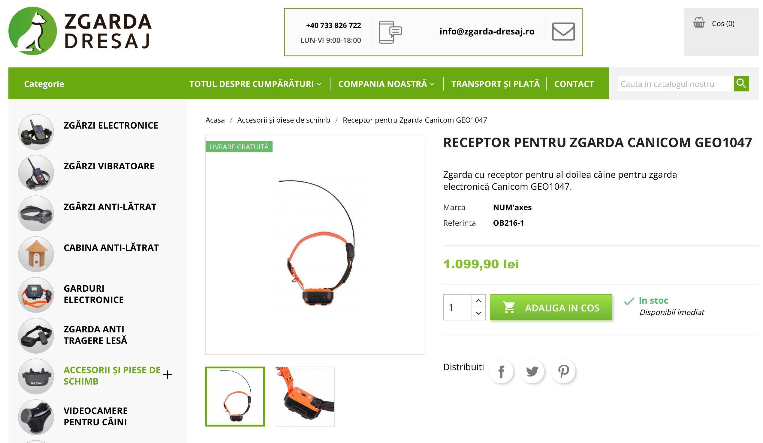 Zgarda Câine GPS Canicom GEO1047 NUM'axes