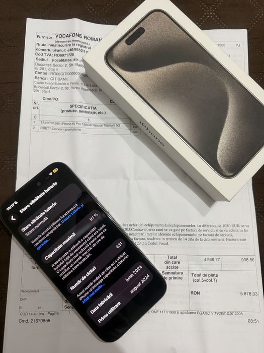 Iphone 15 PRO Natural Titanium