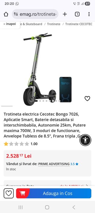 Vând trotineta cecotec bongo seria a sau schimb cu ps5