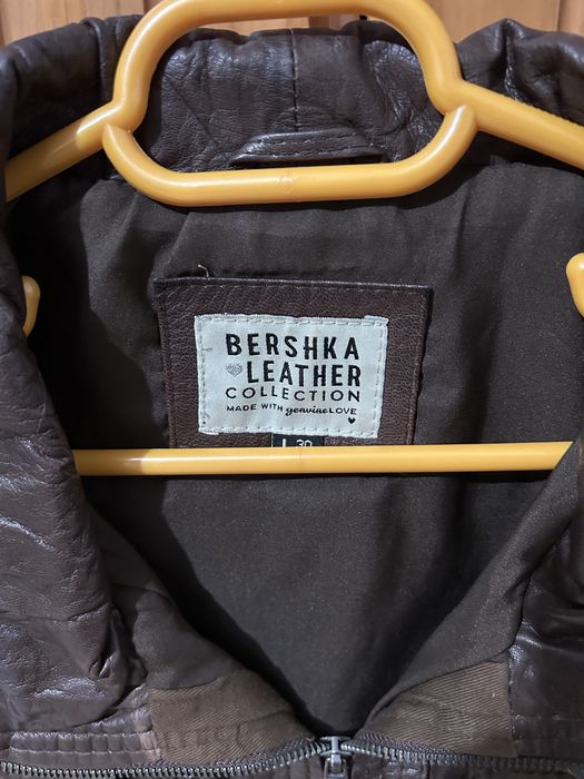 Jachetă de piele naturală Bershka damă