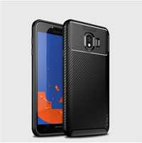 Samsung J6 Plus Husa Silicon Carbon + Folie Sticla Curbata 11D