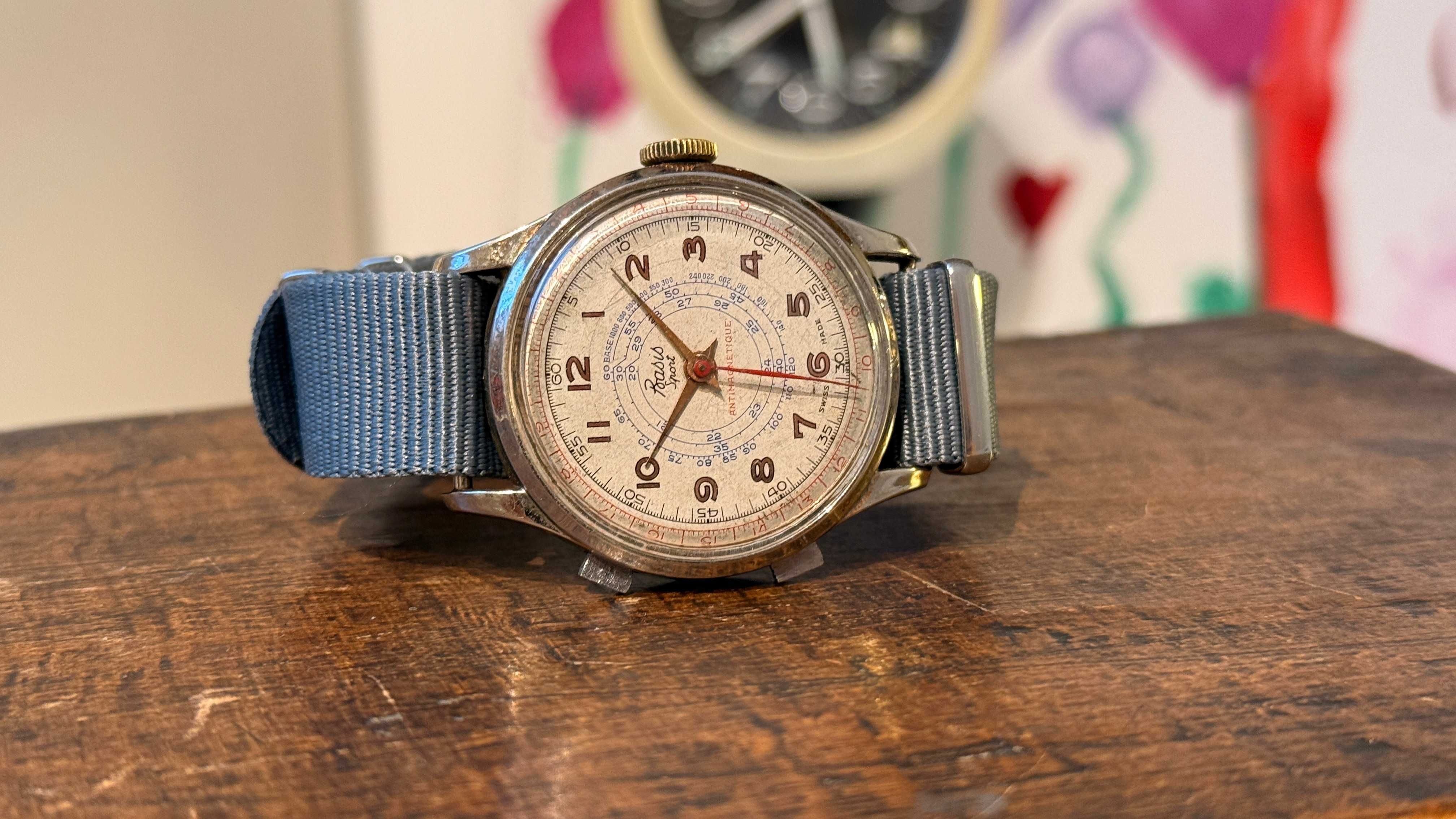 Ceas Chronograph Basis Sport vintage de colectie 38mm