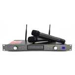 Set 2 microfoane wireless UHF U-2200 Receiver profesional cu afisaj
