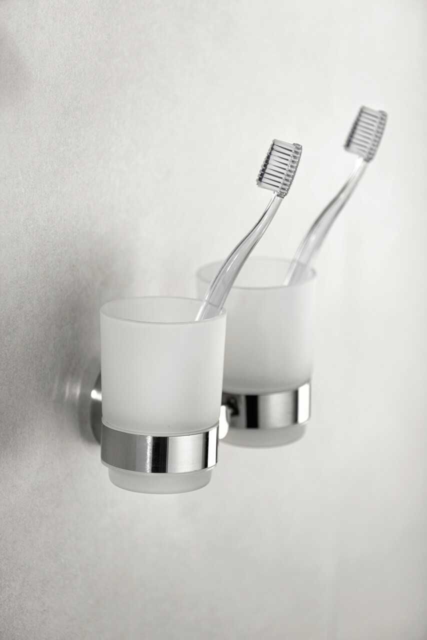Suport periute dinti baie inox modern |WNK 202104 Alb