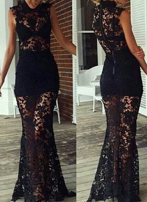 Rochie neagră din dantelă