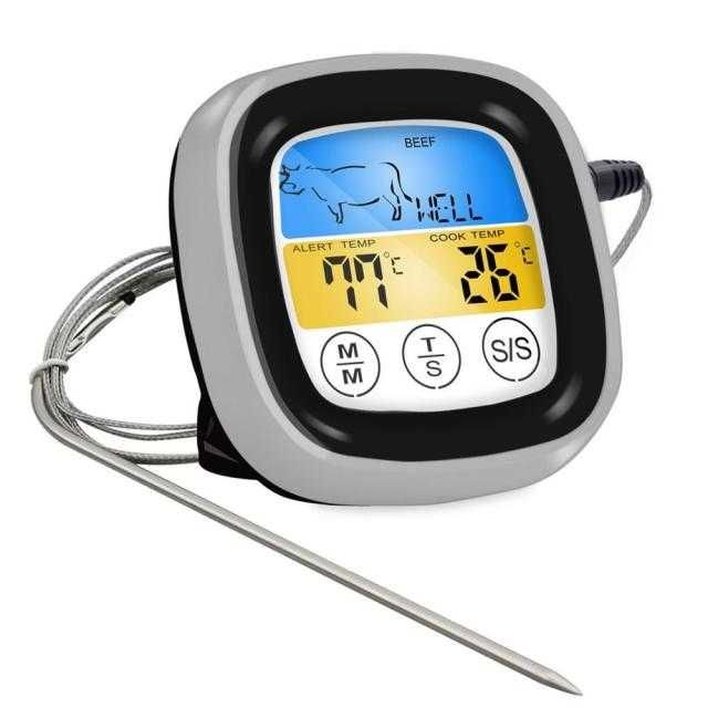 Цифровой Кухонный Термометр, ЖК-дисплей, Длинный зонд для гриля