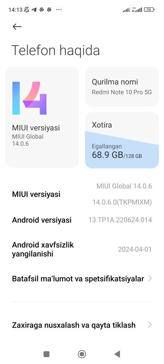 Redmi not 10 pro