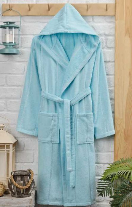 Унисекс халат с качулка за баня, нов Л-ХЛ