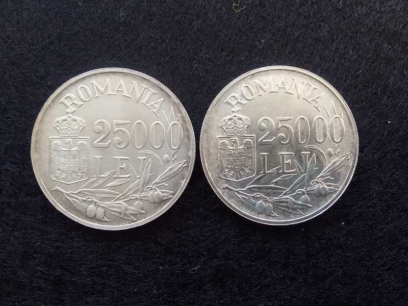 Moneda argint Regele Mihai 25000 lei 1946               (2 piese)