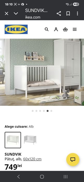 Pătuț copii ikea sundvik