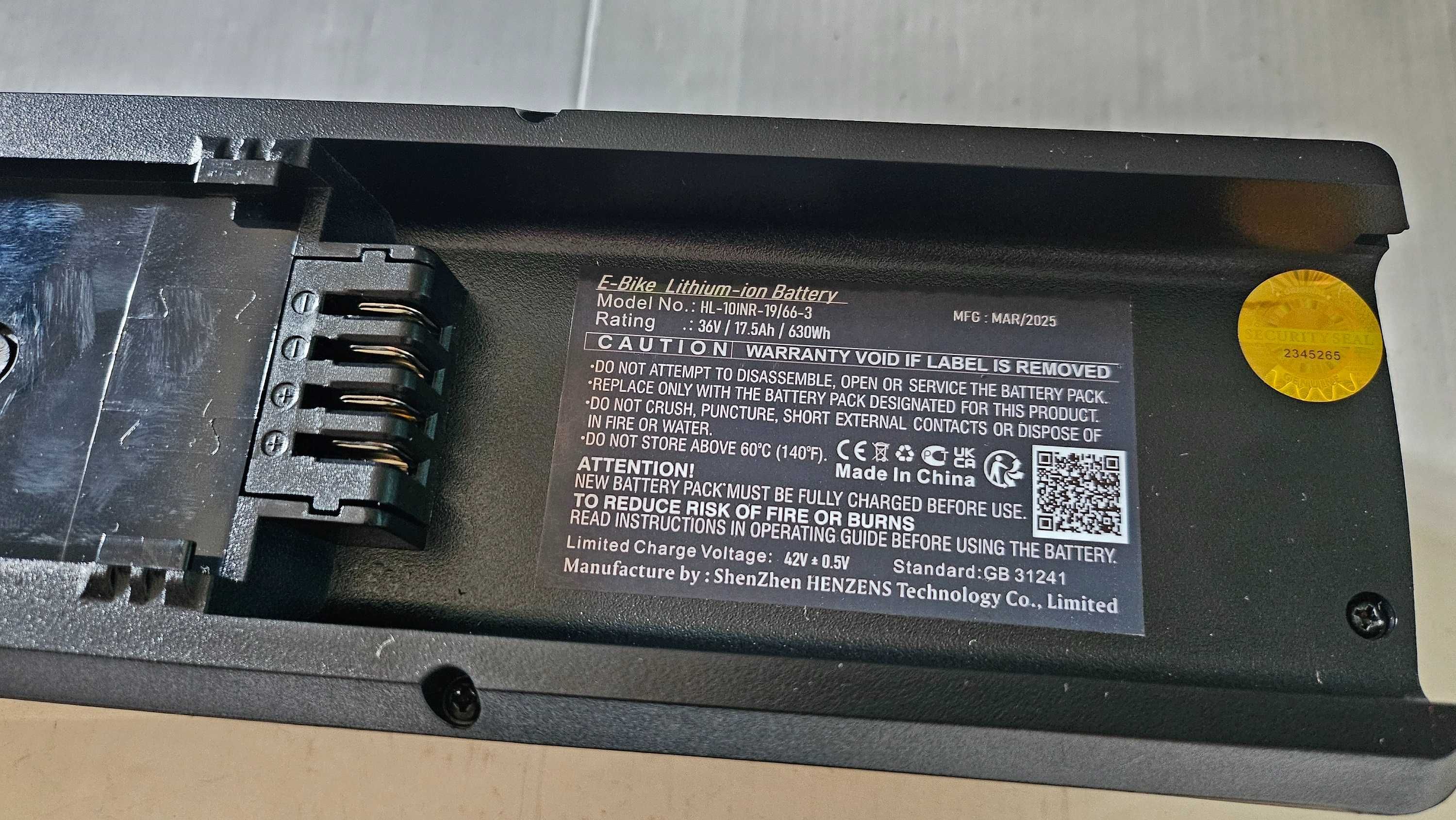 Baterie / Acumulator Li-ion 36V/17.5A, cu sina si chei (NOU 2025)