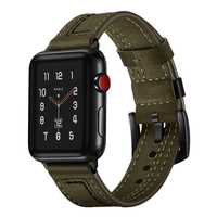 Curea din piele ceas Apple Watch 6 5 4 3 2 1 42mm / 44mm - verde