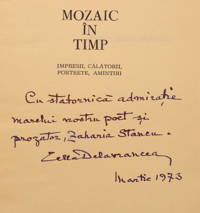 “Mozaic in timp” cu dedicatie Cella Delavrancea