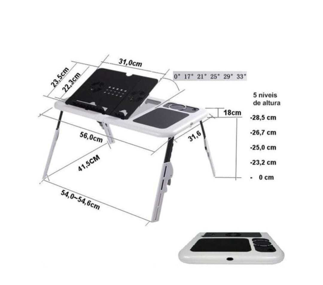 Портативна маса за лаптоп с охладител, е-table