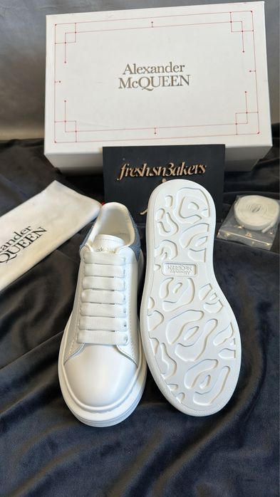 Alexander Mcqueen White and Blue Crystal/Diamonds (size 37)