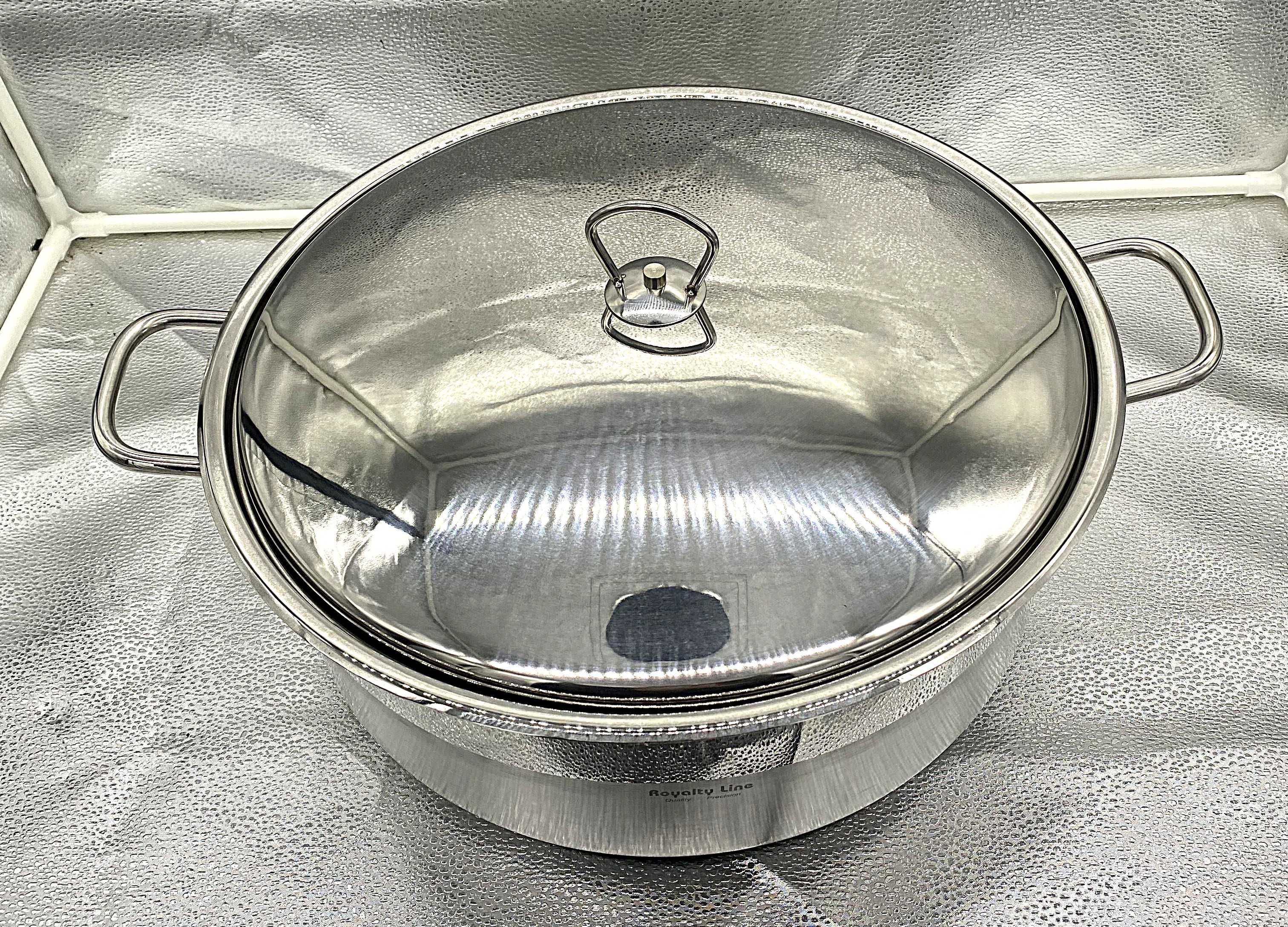 Cratita inox 14L fund triplu + capac metalic solid