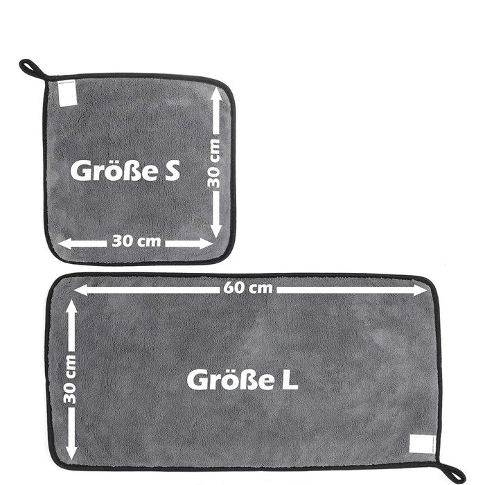 Set de 2 lavete din microfibra pentru curatarea auto 30x30 si 30x60 cm