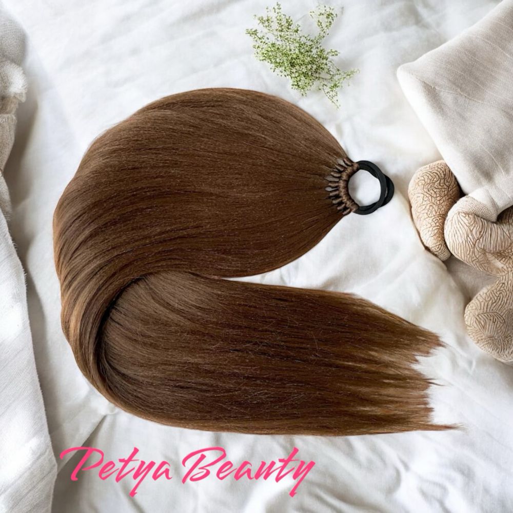 ДО 85 см. PURE GLAM най-висок клас опашка за коса с ластик