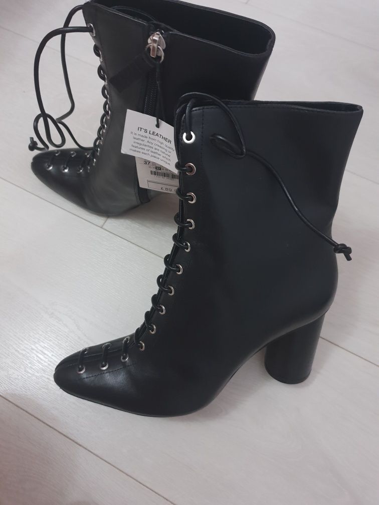 Botine piele naturala Zara