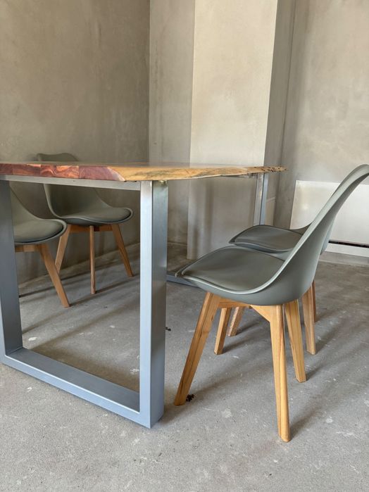 Masa din lemn masiv sufragerie/bucatarie cu 4 scaune ! 160/90/78cm