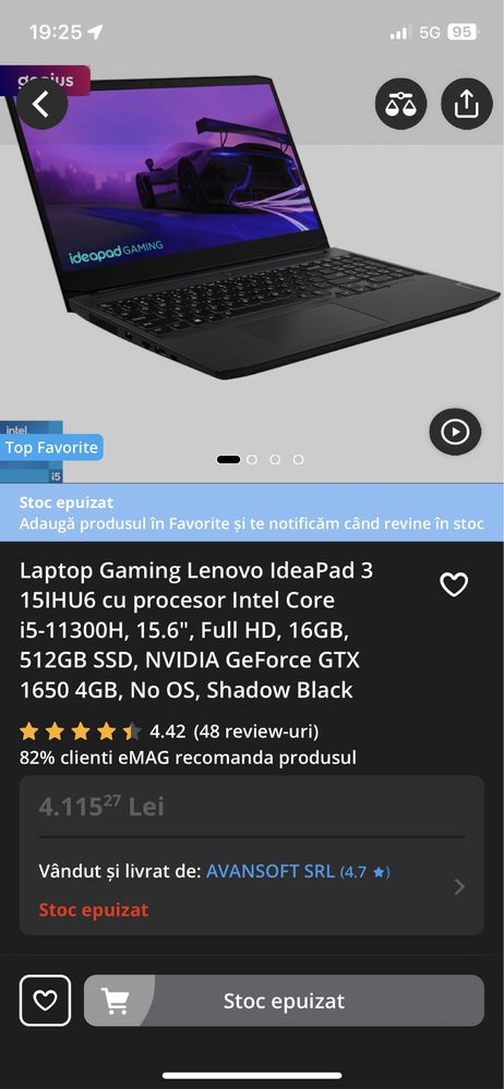 Laptop Gaming IdeaPad 3