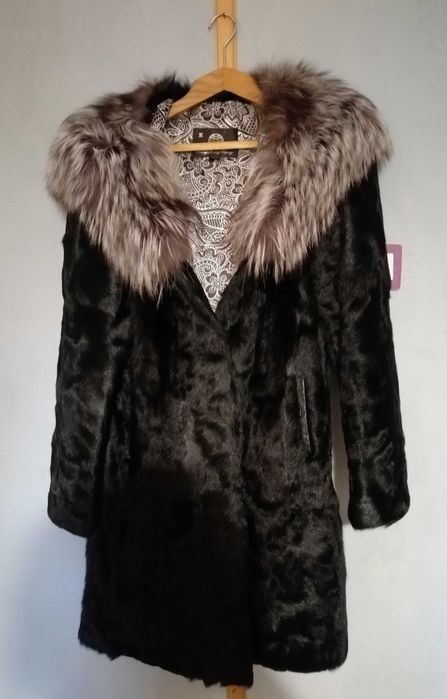 Дамско палто естесвен косъм